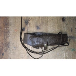FONDINA CON LOOP IN CUOIO MARRONE SCURO